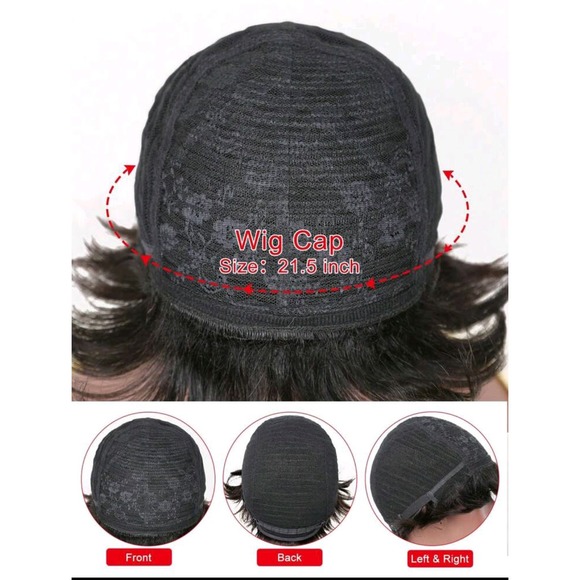 Short Pixie Cut Human Hair Wig with Bangs - Picture 3 of 5